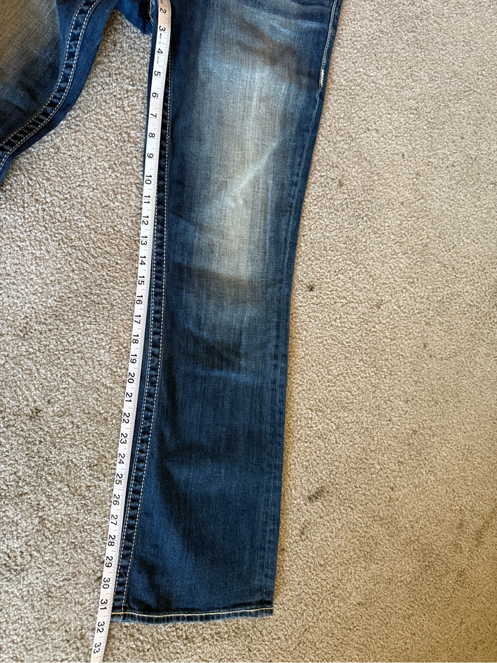 Vigoss Blue Flare Jeans with Whiskered Fade - Picture 4 of 5